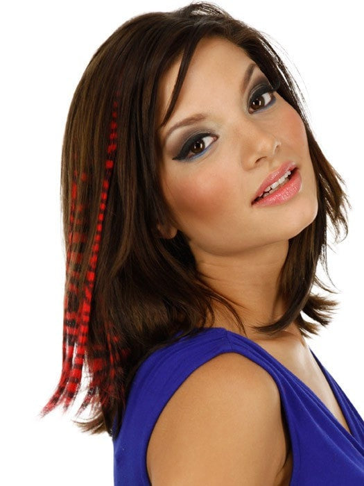 Color Tiger-Red | 16" Tiger Print Hair Extension by PutOnPieces Color received may vary. While Supplies Last.