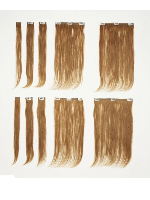 Color N/A | 14" Human Hair Clip In Extenstions by Raquel Welch