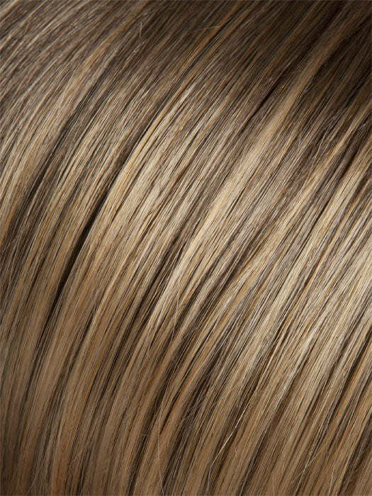 Color 24/18T = Buttered Toast (Frosted): Medium Gold Brown and Strawberry Blonde Blend with Strawberry Blonde Tips