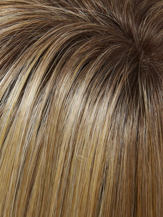 Color 24B/27CS10 = Light Gold Blonde & Medium Red Gold Blonde Blend, Shaded with a Light Brown Root