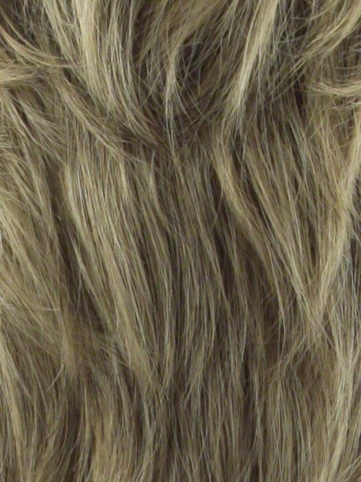 Color 24B18S8 = Medium Gold Brown & Light Golden Blonde Blend, Shaded with a Dark Gold Brown Root