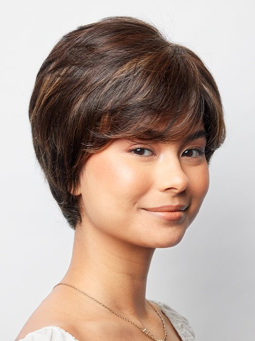 PIXIE TP by Amore in COFFEE-LATTE | Dark Brown with Evenly Blended Honey Brown Highlights