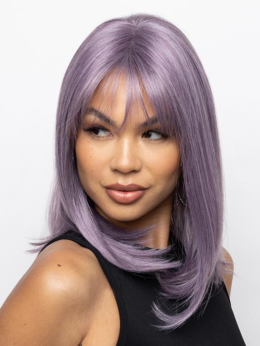 This heat-friendly synthetic wig has a light density for the most natural look