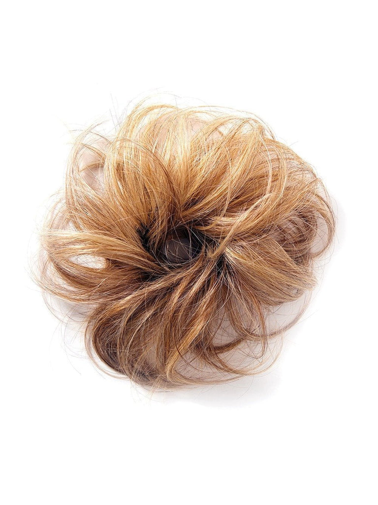The Wavy Wrap lets you create a side chignon or a top knot bun with these softly curled layers