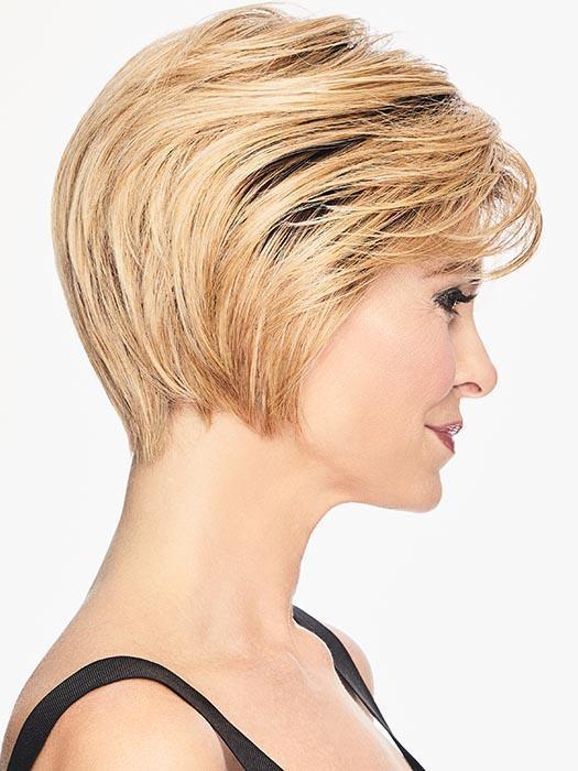 Textured bangs are easily worn onto the face or swept to the side
