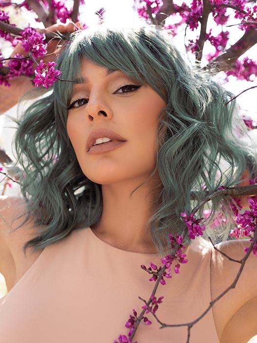 BREEZY WAVEZ by RENE OF PARIS in SMOKY-FOREST | Forest Green Base with Off-Black Roots