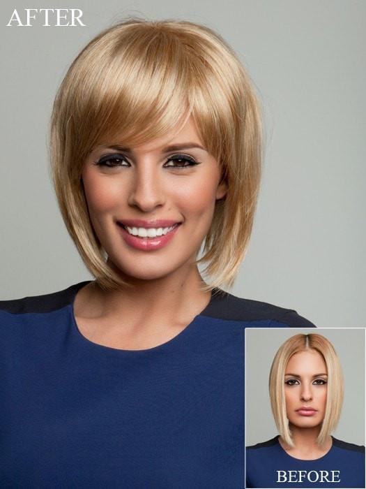 Color R25 = Ginger Blonde: Golden Blonde with subtle highlights | Before and After